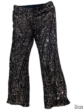 Cat and Jack girls 6/7 Stretch Flare sequin pants